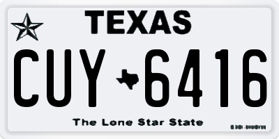 TX license plate CUY6416
