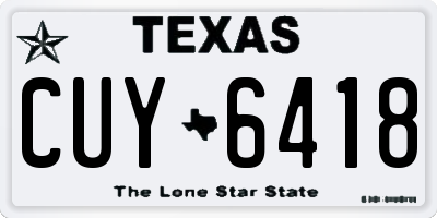 TX license plate CUY6418