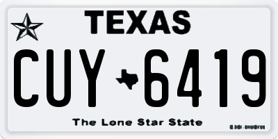 TX license plate CUY6419