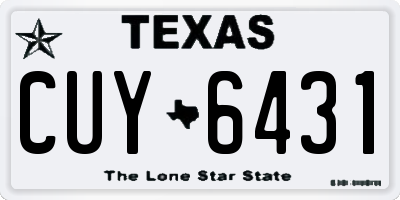 TX license plate CUY6431