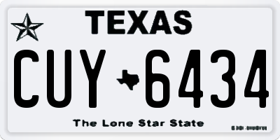 TX license plate CUY6434