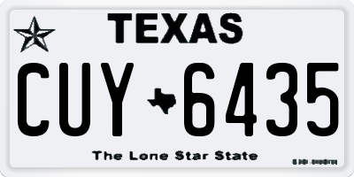 TX license plate CUY6435