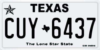 TX license plate CUY6437