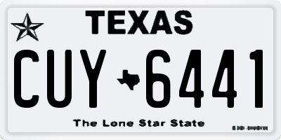 TX license plate CUY6441