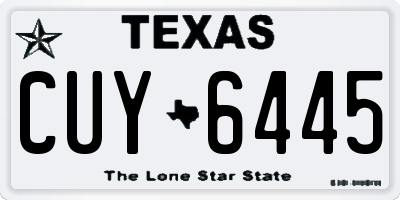 TX license plate CUY6445