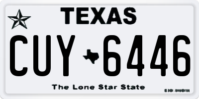 TX license plate CUY6446