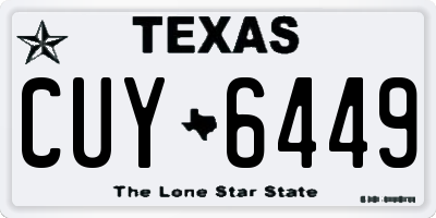 TX license plate CUY6449