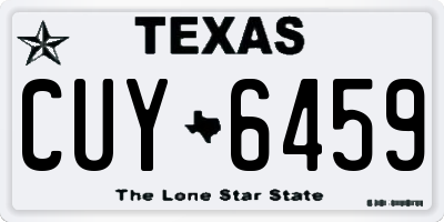 TX license plate CUY6459
