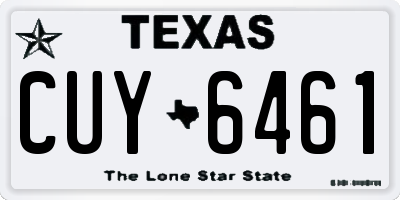 TX license plate CUY6461