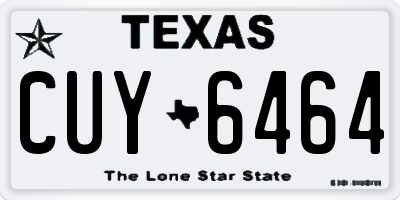 TX license plate CUY6464