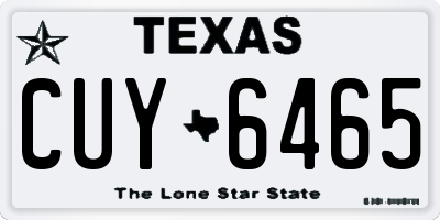 TX license plate CUY6465