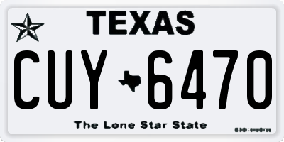 TX license plate CUY6470