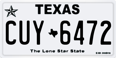 TX license plate CUY6472