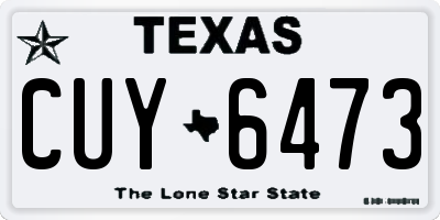TX license plate CUY6473