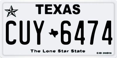 TX license plate CUY6474