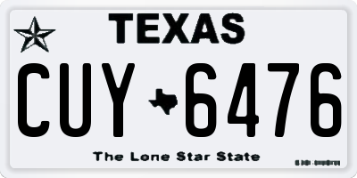 TX license plate CUY6476