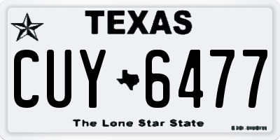 TX license plate CUY6477