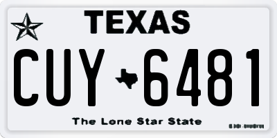 TX license plate CUY6481