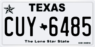TX license plate CUY6485