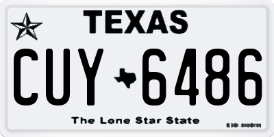 TX license plate CUY6486