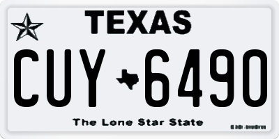 TX license plate CUY6490