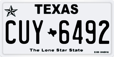 TX license plate CUY6492