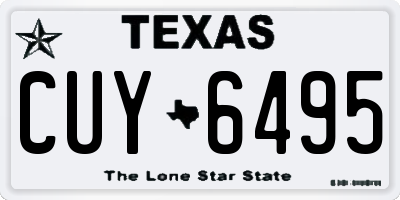 TX license plate CUY6495