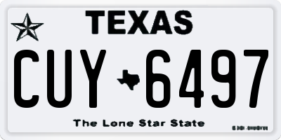 TX license plate CUY6497