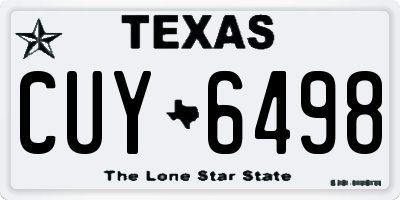 TX license plate CUY6498