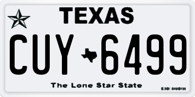TX license plate CUY6499