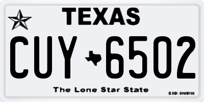 TX license plate CUY6502