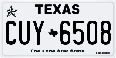 TX license plate CUY6508
