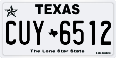 TX license plate CUY6512