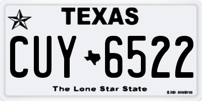 TX license plate CUY6522