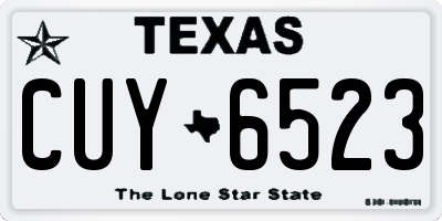 TX license plate CUY6523