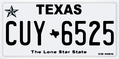 TX license plate CUY6525