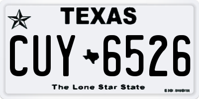 TX license plate CUY6526