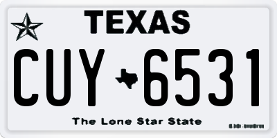 TX license plate CUY6531