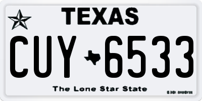 TX license plate CUY6533