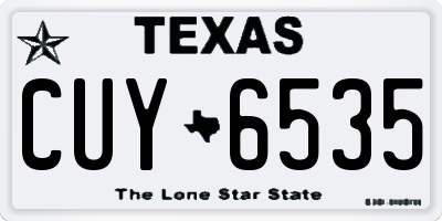 TX license plate CUY6535