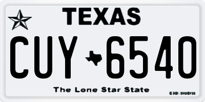 TX license plate CUY6540