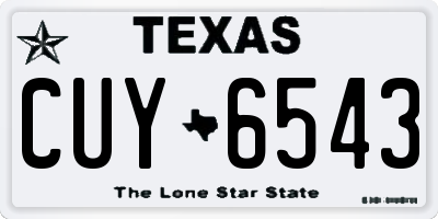 TX license plate CUY6543