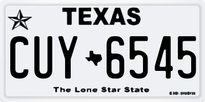 TX license plate CUY6545