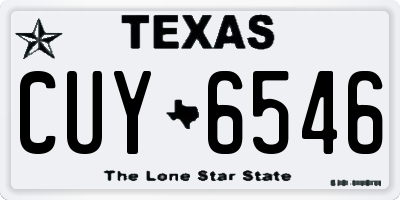 TX license plate CUY6546