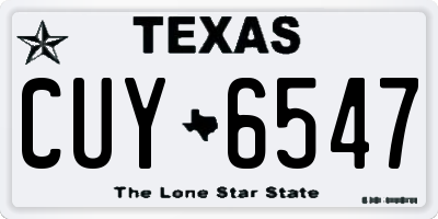TX license plate CUY6547