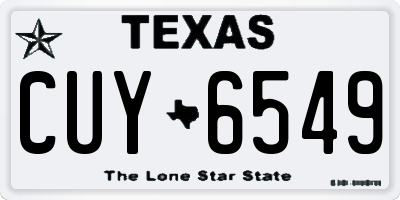 TX license plate CUY6549