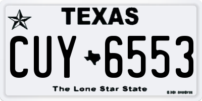 TX license plate CUY6553