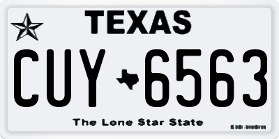 TX license plate CUY6563