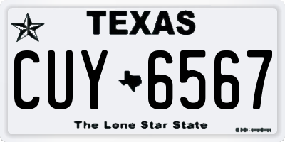 TX license plate CUY6567