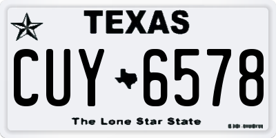 TX license plate CUY6578
